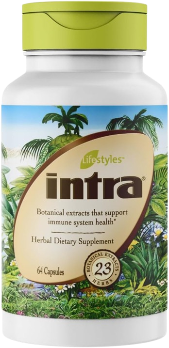 Intra capsules bottle shown as an alternate view